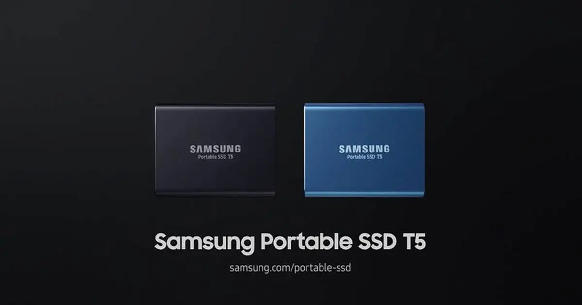 Samsung Portable SSD T5 หน่วยความจำขนาดเล็ก ความจุ 2TB พกพาสะดวก