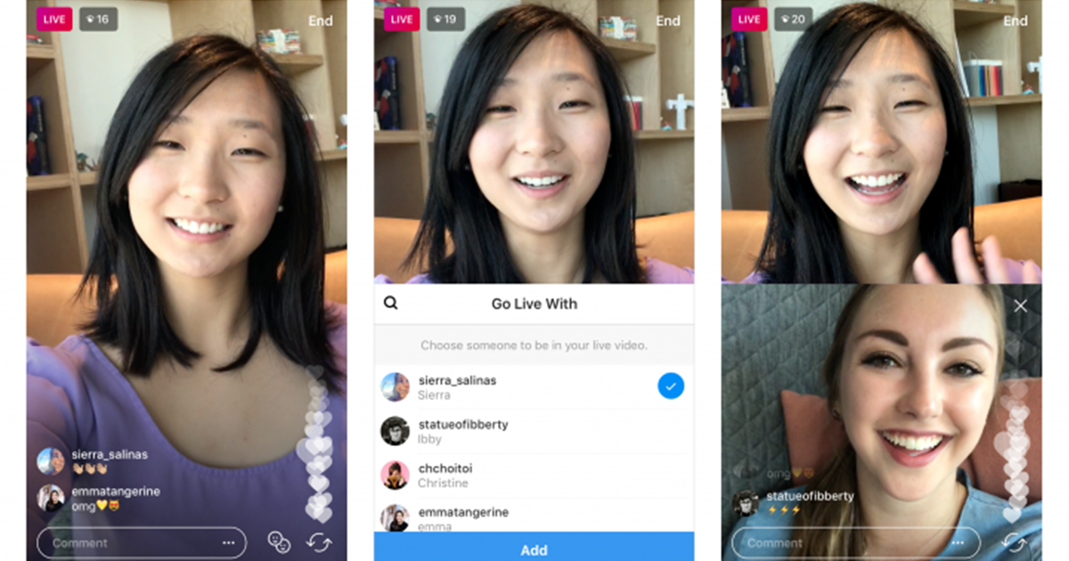 Instagram เตรียมออกฟีเจอร์ Live ได้พร้อมกัน 2 คนInstagram เตรียมออกฟีเจอร์ Live ได้พร้อมกัน 2 คน