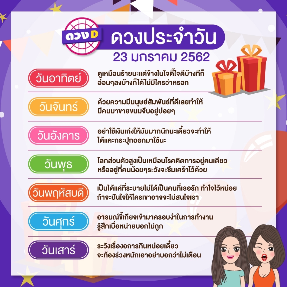 ดวงประจำวัน 23 มกราคม 2562