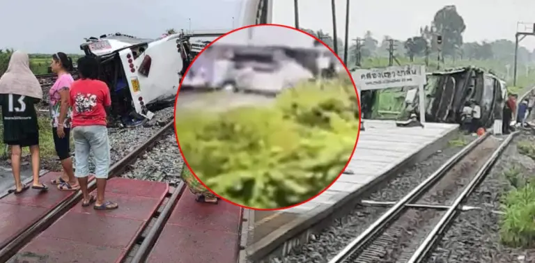 รถไฟชนรถบัส ฉะเชิงเทรา