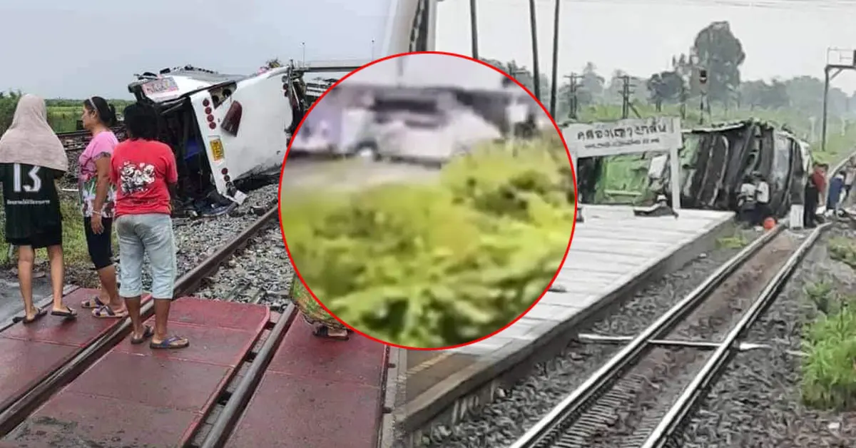 รถไฟชนรถบัส ฉะเชิงเทรา