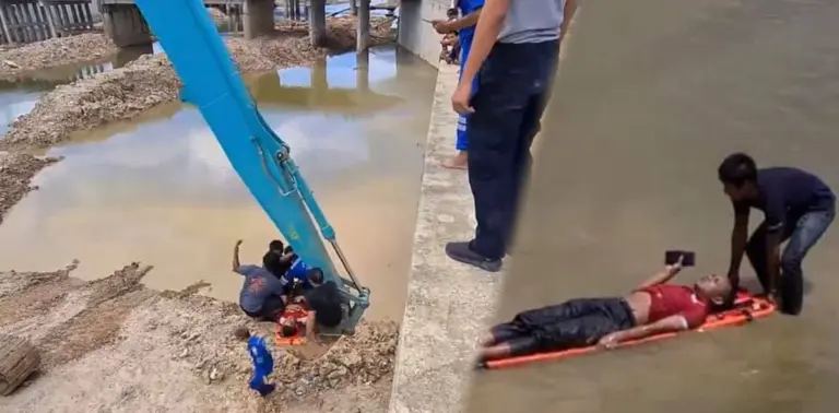 พ่อค้ายาหนีตำรวจ โดดลงคลอง