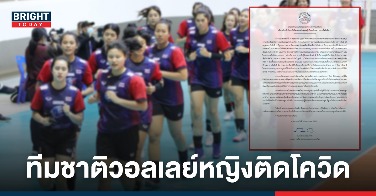 ด่วน! สมาคมวอลเลย์บอล ร่อนแถลงการณ์ หลังพบนักตบลูกยางสาวทีมชาติไทยและทีมผู้ฝึกสอนติดโควิด 22 ราย