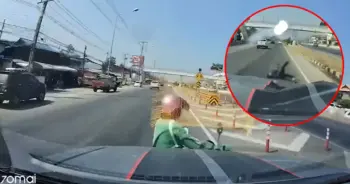 กระบะซิ่งชนมอเตอร์ไซค์