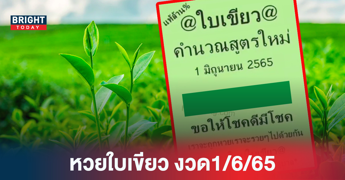 งบน้อยต้องตาม! หวยรัฐบาลไทย หวยใบเขียว งวด1/6/65 คำนวณสูตรใหม่ ของแท้ล้าน% สองตัวตรงเด่น 1-2