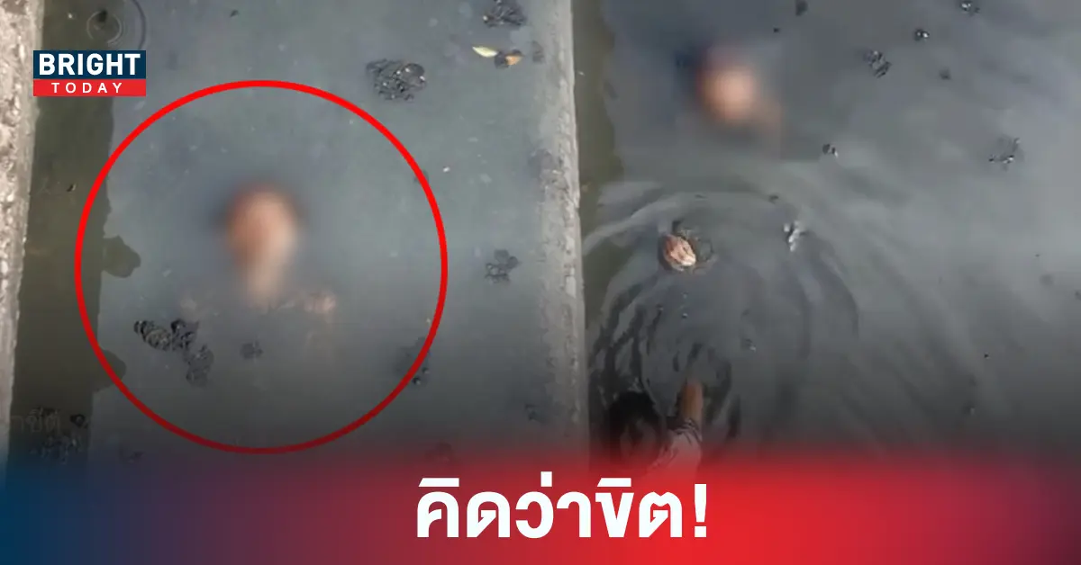 ชายนอนในคลอง