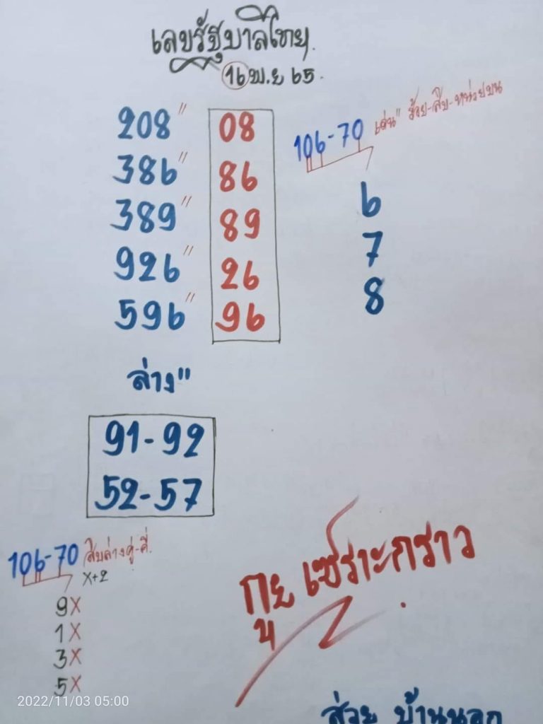 เลขเด็ด-หวยกูยเซราะกราว-16-11-65-หวยดัง-รัฐบาลไทย-2