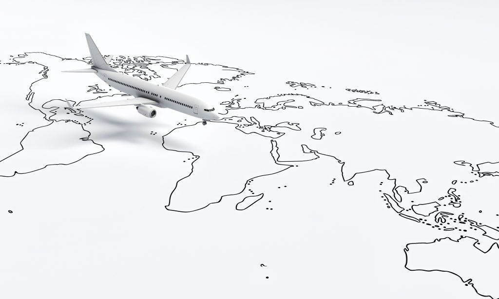 plane-flies-white-paper-map-world-travel-background-travel-wanderlust-concept-3d-illustration-rendering