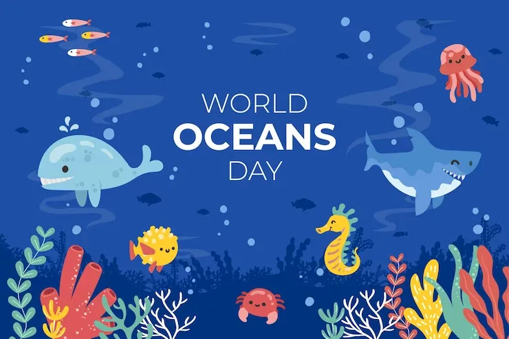 world-oceans-day-hand-drawn-flat